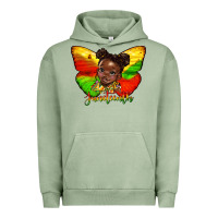 Pigment Oil Green juneteenth butterfly black girl Urban Hoodie - HRA Design Shop