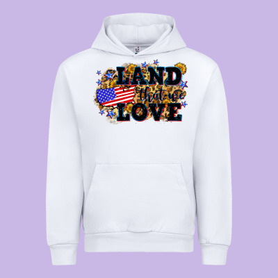 Land That We Love 4th Of July Urban Hoodie Designed By Neo Western