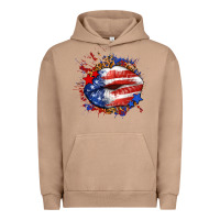 Pigment Burro Leopard American flag lips Urban Hoodie - Neo Western