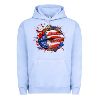 Pigment Grape Ice Leopard American flag lips Urban Hoodie - Neo Western