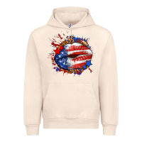 Sandshell Leopard American flag lips Urban Hoodie - Neo Western