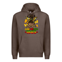 Coffee juneteenth 1865 afro bun Premium Hoodie - HRA Design Shop