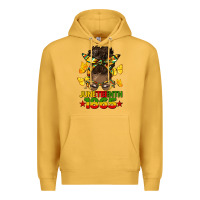 Mustard juneteenth 1865 afro bun Premium Hoodie - HRA Design Shop