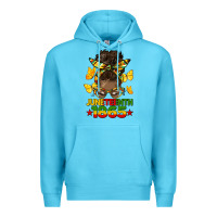 Ocean Blue juneteenth 1865 afro bun Premium Hoodie - HRA Design Shop
