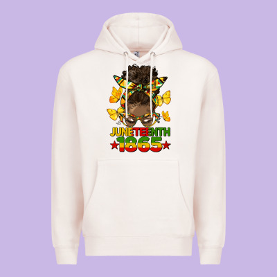 Juneteenth 1865 Afro Bun Premium Hoodie Designed By Hra Design Shop