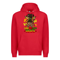 Red juneteenth 1865 afro bun Premium Hoodie - HRA Design Shop