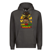 Smoke juneteenth 1865 afro bun Premium Hoodie - HRA Design Shop