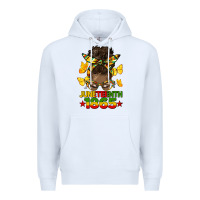 White juneteenth 1865 afro bun Premium Hoodie - HRA Design Shop