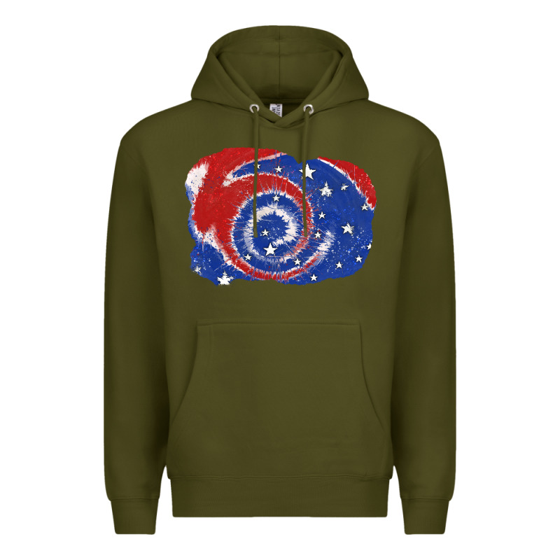 Patriotic Tie Dye Background 4th Of July Premium Hoodie by CowGirlArtShop | Teevron