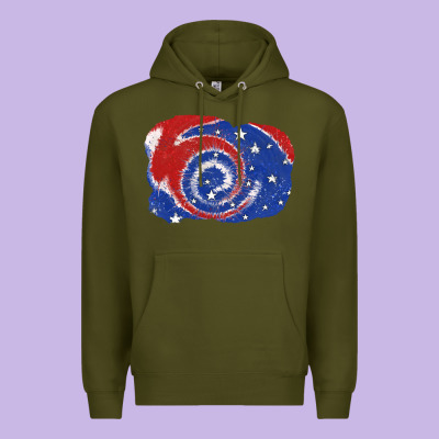 Patriotic Tie Dye Background 4th Of July Premium Hoodie Designed By Cowgirlartshop