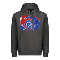Charcoal Heather Patriotic tie dye background 4th of july Premium Hoodie - CowGirlArtShop