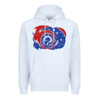 White Patriotic tie dye background 4th of july Premium Hoodie - CowGirlArtShop