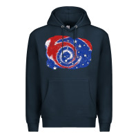 Navy Patriotic tie dye background 4th of july Premium Hoodie - CowGirlArtShop