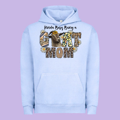 Kinda Busy Being A Goat Mom Urban Hoodie Designed By Cowhidedigitalart