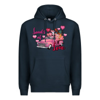 Navy loads of love valentine's day farm truck Premium Hoodie - FaDigitalArtStudio