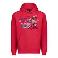 Cardinal loads of love valentine's day farm truck Premium Hoodie - FaDigitalArtStudio