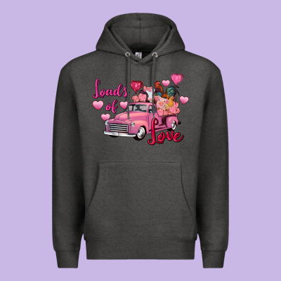 Loads Of Love Valentine's Day Farm Truck Premium Hoodie Designed By Fadigitalartstudio