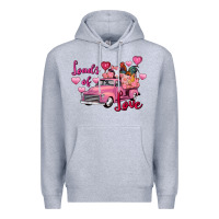 Heather Grey loads of love valentine's day farm truck Premium Hoodie - FaDigitalArtStudio