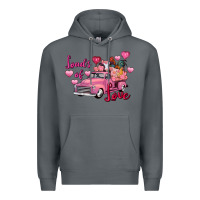 Rock loads of love valentine's day farm truck Premium Hoodie - FaDigitalArtStudio