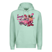 Seafoam loads of love valentine's day farm truck Premium Hoodie - FaDigitalArtStudio