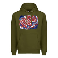 Army Green Patriotic tie dye background Premium Hoodie - CowGirlArtShop