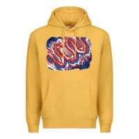 Mustard Patriotic tie dye background Premium Hoodie - CowGirlArtShop