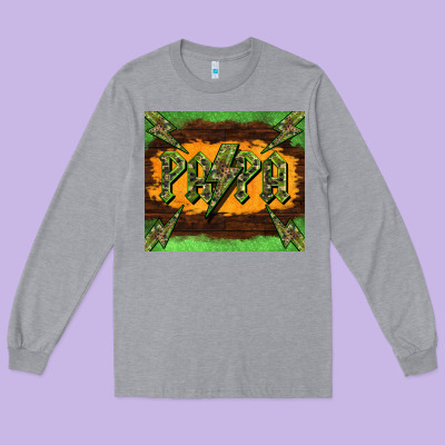 Papa  Lightning Camouflage Long Sleeve Tee Designed By Barkaloodesign