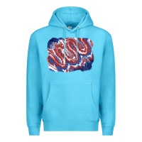Ocean Blue Patriotic tie dye background Premium Hoodie - CowGirlArtShop