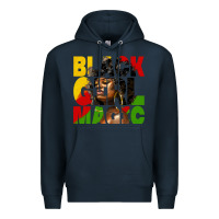 Navy black girl magic juneteenth Premium Hoodie - HRA Design Shop