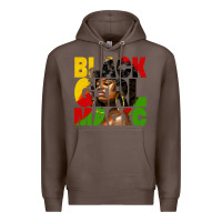 Coffee black girl magic juneteenth Premium Hoodie - HRA Design Shop
