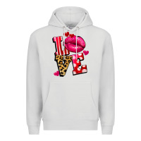 Dove Grey love lips Premium Hoodie - FaDigitalArtStudio