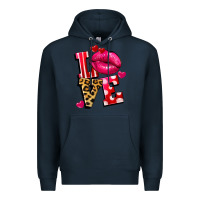 Navy love lips Premium Hoodie - FaDigitalArtStudio