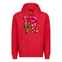 Red love lips Premium Hoodie - FaDigitalArtStudio