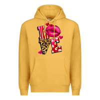 Mustard love lips Premium Hoodie - FaDigitalArtStudio