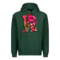 Sports Green love lips Premium Hoodie - FaDigitalArtStudio