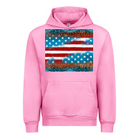 Fuchsia Pink Leopard glitter American flag tumbler Urban Hoodie - Neo Western