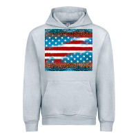 Heather Grey Leopard glitter American flag tumbler Urban Hoodie - Neo Western
