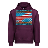 Mauve Wine Leopard glitter American flag tumbler Urban Hoodie - Neo Western