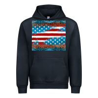 Navy Leopard glitter American flag tumbler Urban Hoodie - Neo Western