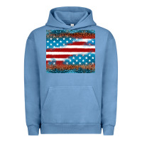Pigment Pebble Blue Leopard glitter American flag tumbler Urban Hoodie - Neo Western