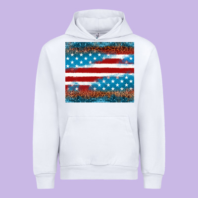 Leopard Glitter American Flag Tumbler Urban Hoodie Designed By Neo Western