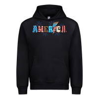 Black Lightning bolt with America Urban Hoodie - Neo Western
