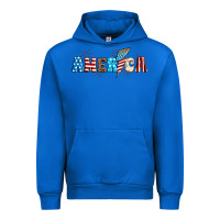 Cobalt Lightning bolt with America Urban Hoodie - Neo Western