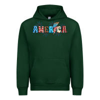 Forest Green Lightning bolt with America Urban Hoodie - Neo Western