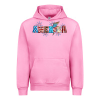 Fuchsia Pink Lightning bolt with America Urban Hoodie - Neo Western