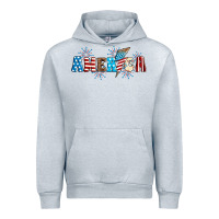 Heather Grey Lightning bolt with America Urban Hoodie - Neo Western