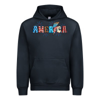 Navy Lightning bolt with America Urban Hoodie - Neo Western