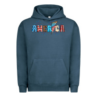 Pigment Midnight Navy Lightning bolt with America Urban Hoodie - Neo Western