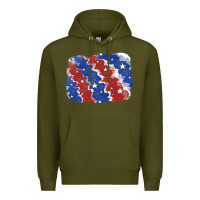 Army Green Patriotic tie dye background Premium Hoodie - CowGirlArtShop