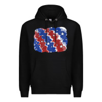Black Patriotic tie dye background Premium Hoodie - CowGirlArtShop